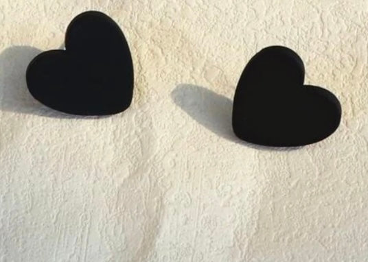 Black Heart Post Earrings
