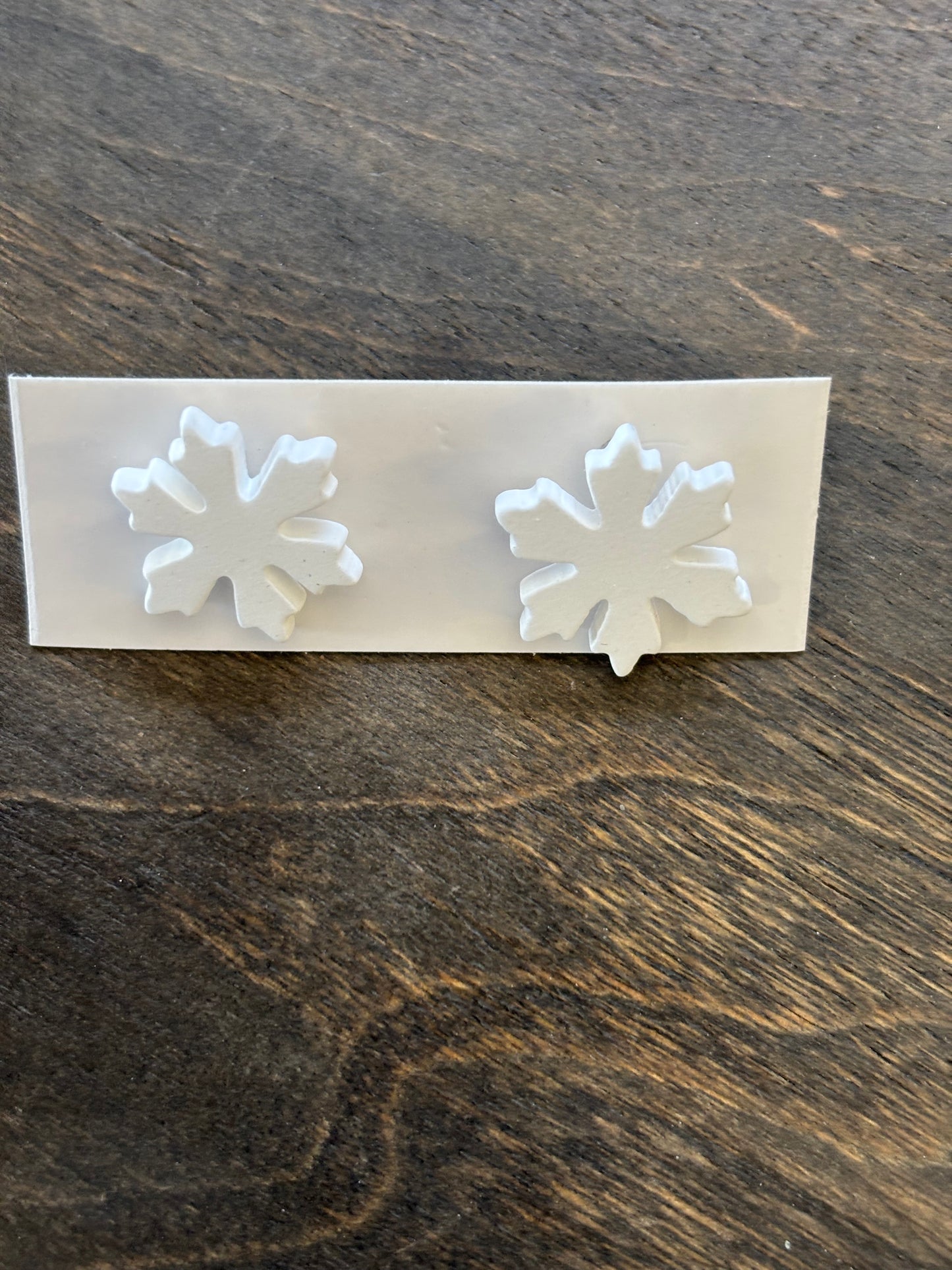 White Snowflake Post Earrings