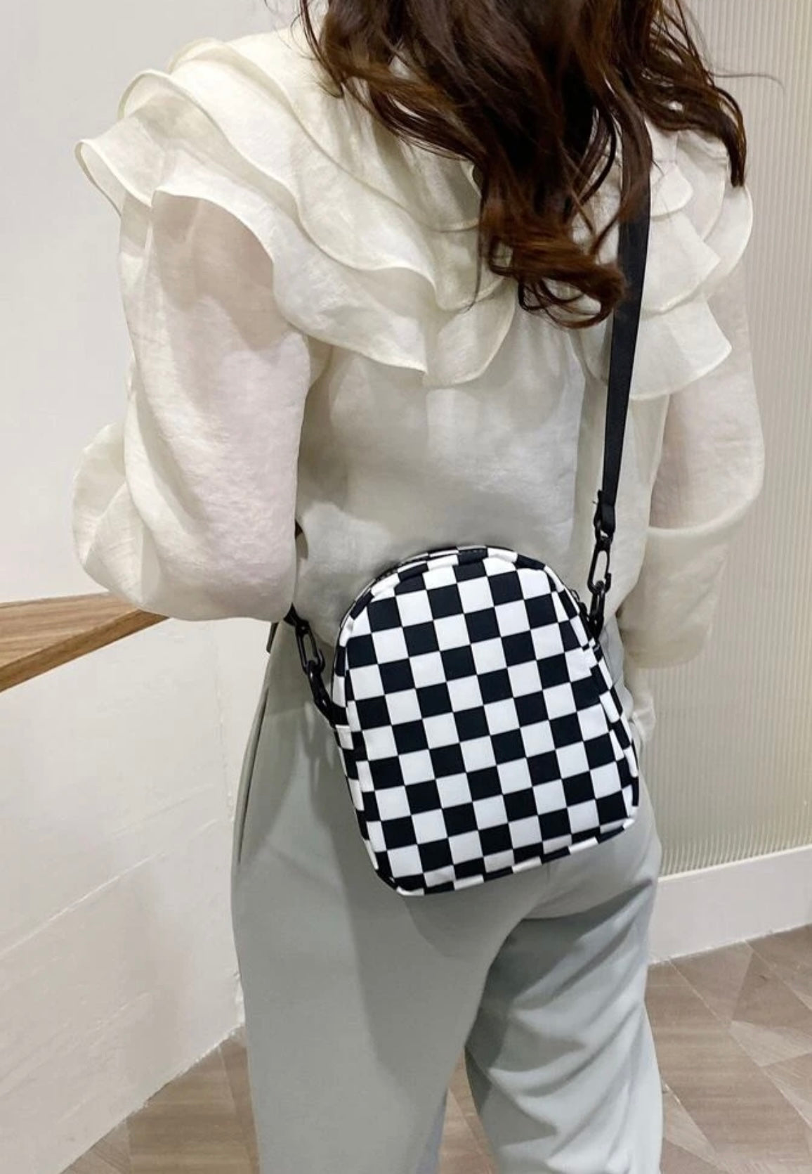 Black and White Checkered Bag