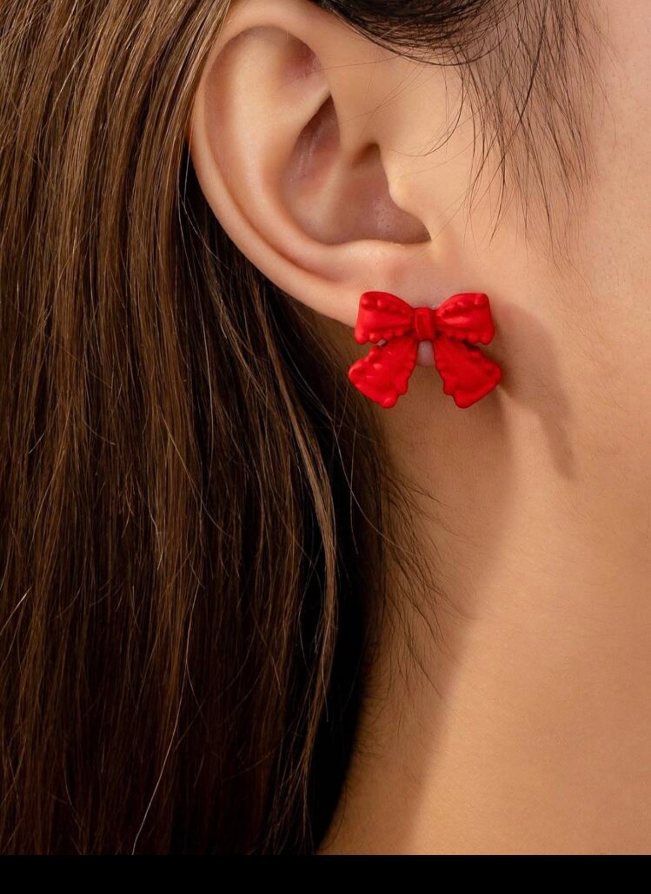 Red Bow Earrings