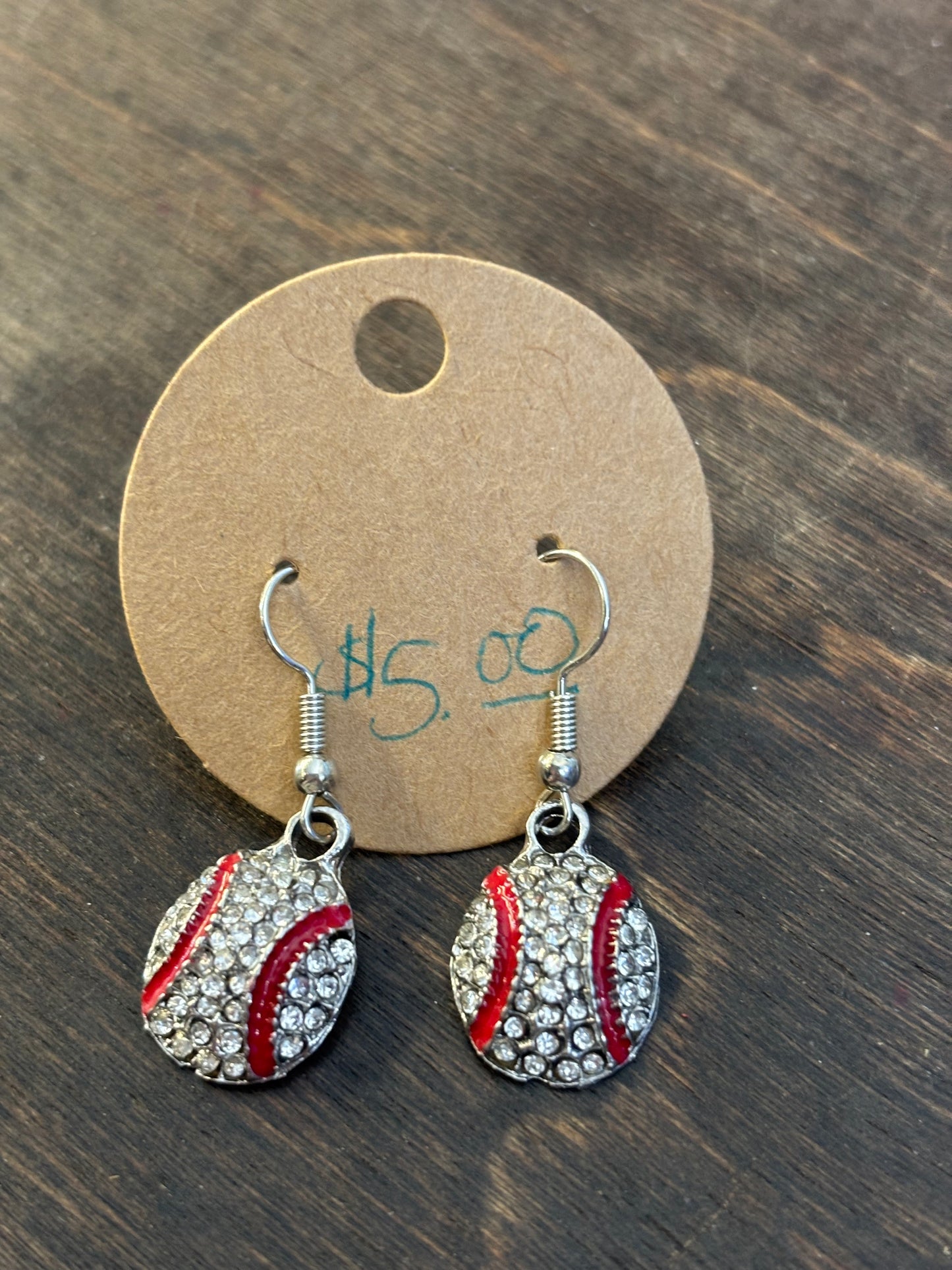 baseball dangle earrings