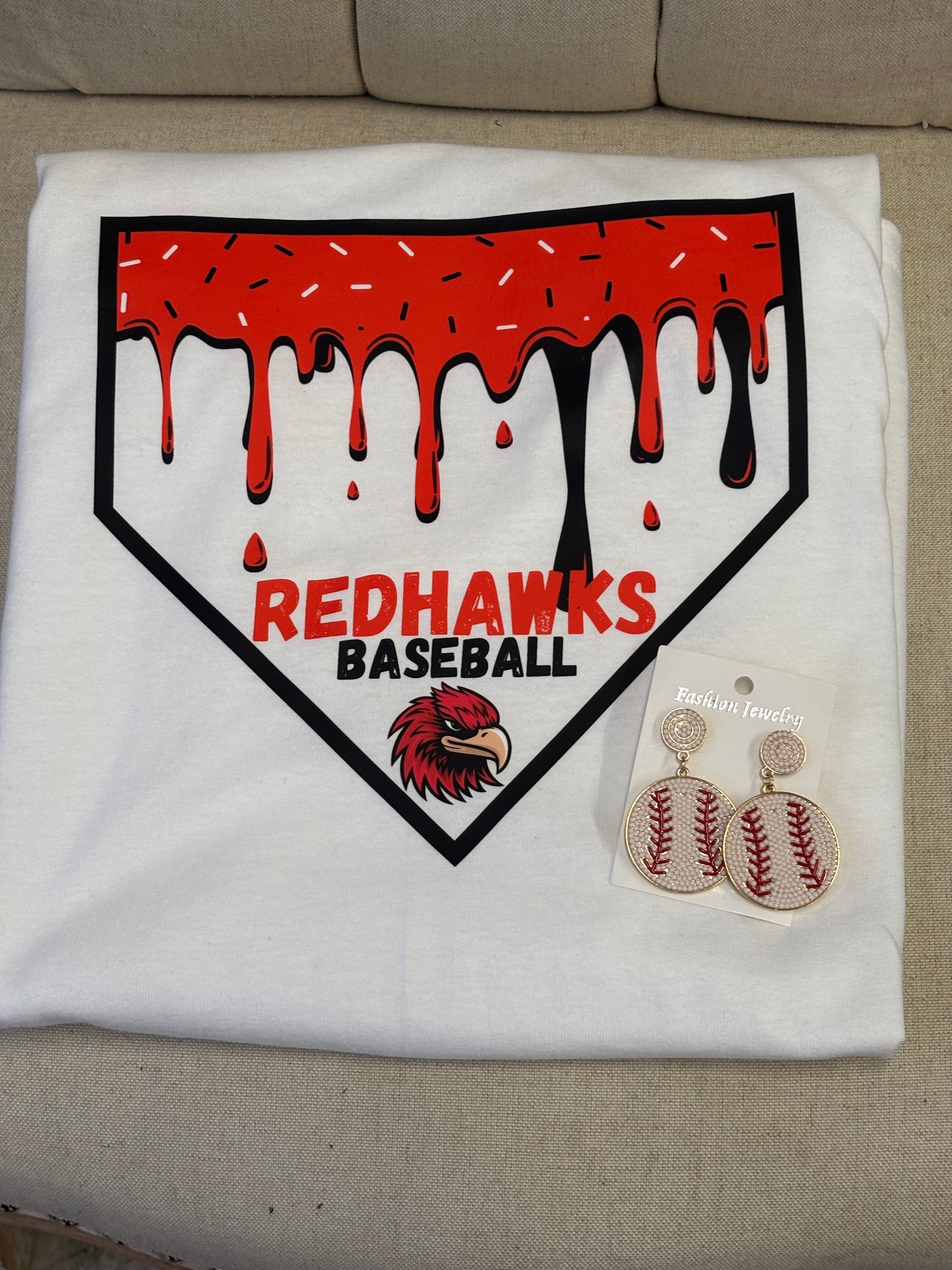 Red Hawk Baseball T-Shirt