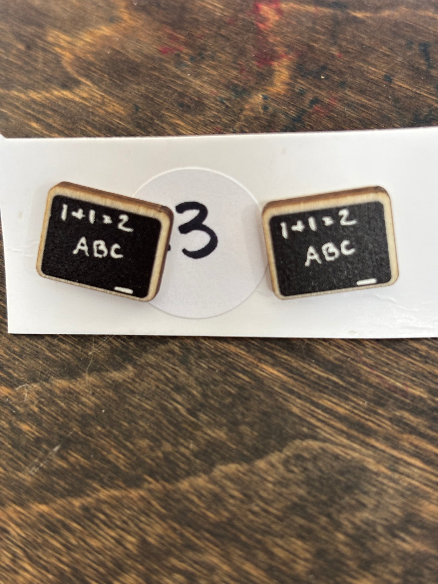 wood chalkboard post earrings