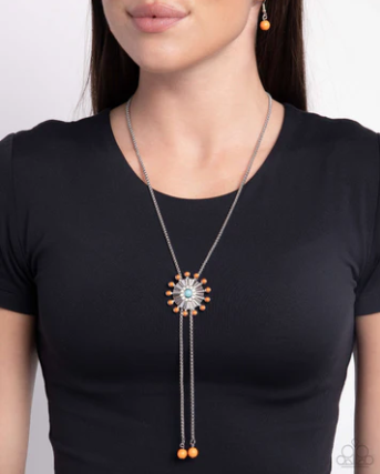 Desert Dalliance" Orange Necklace & Earring Set