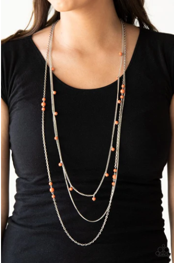 Laying The Groundwork - Orange Necklace