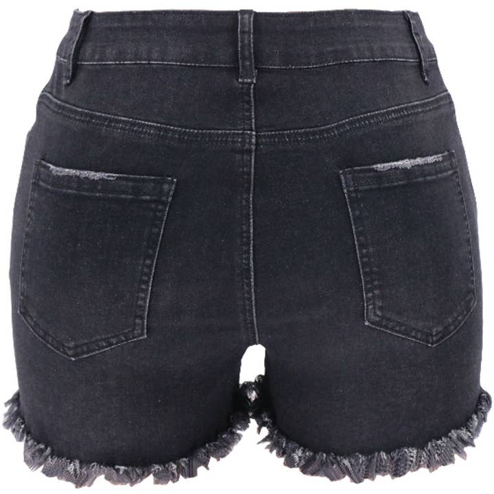 Women's High-Rise Ripped Stretch Summer Denim Shorts