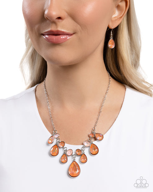 Talented Teardrops - Orange ♥ Necklace