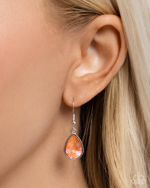 Talented Teardrops - Orange ♥ Necklace
