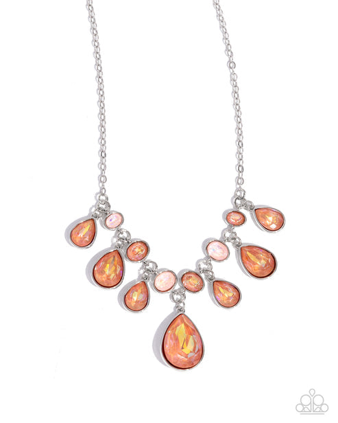 Talented Teardrops - Orange ♥ Necklace