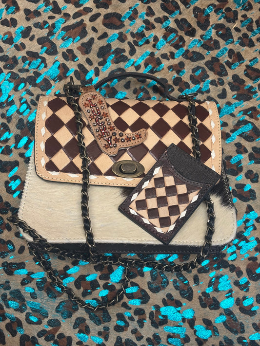 Lucky Cowhide and Leather Purse