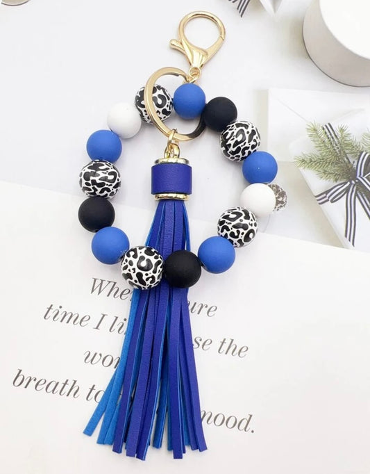 blue leopard keyholder