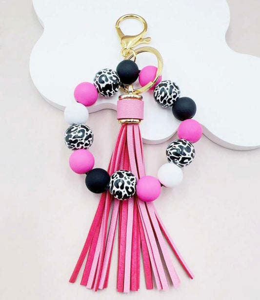 Pink leopard keyholder