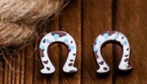 Western Horseshoe Post Earrings
