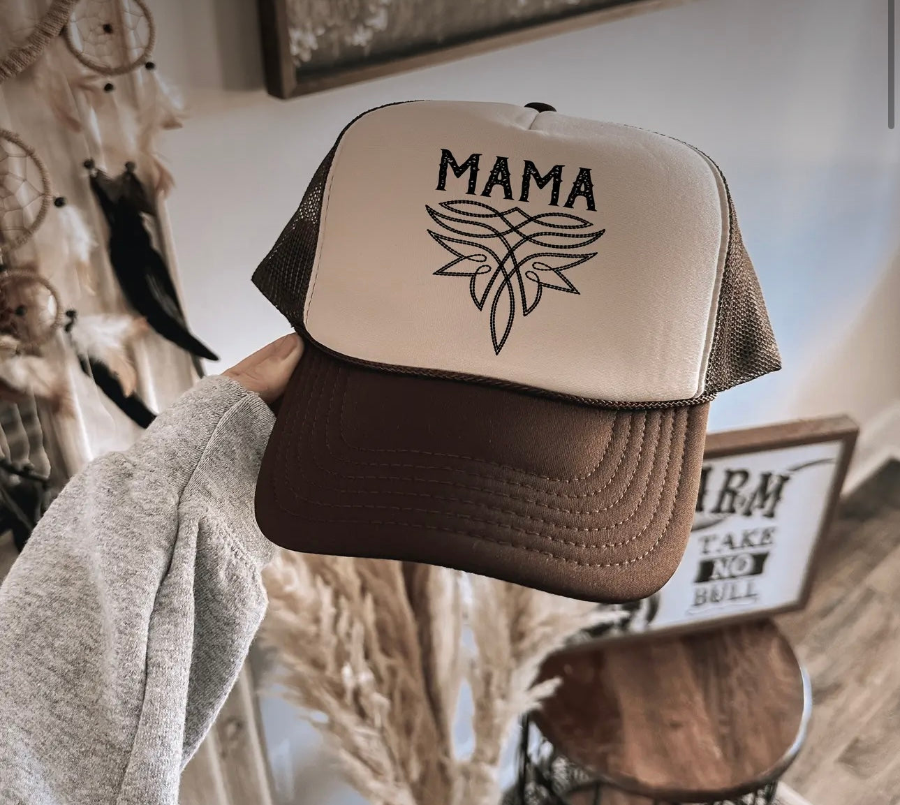 Boot Stitch Mama Trucker Hat