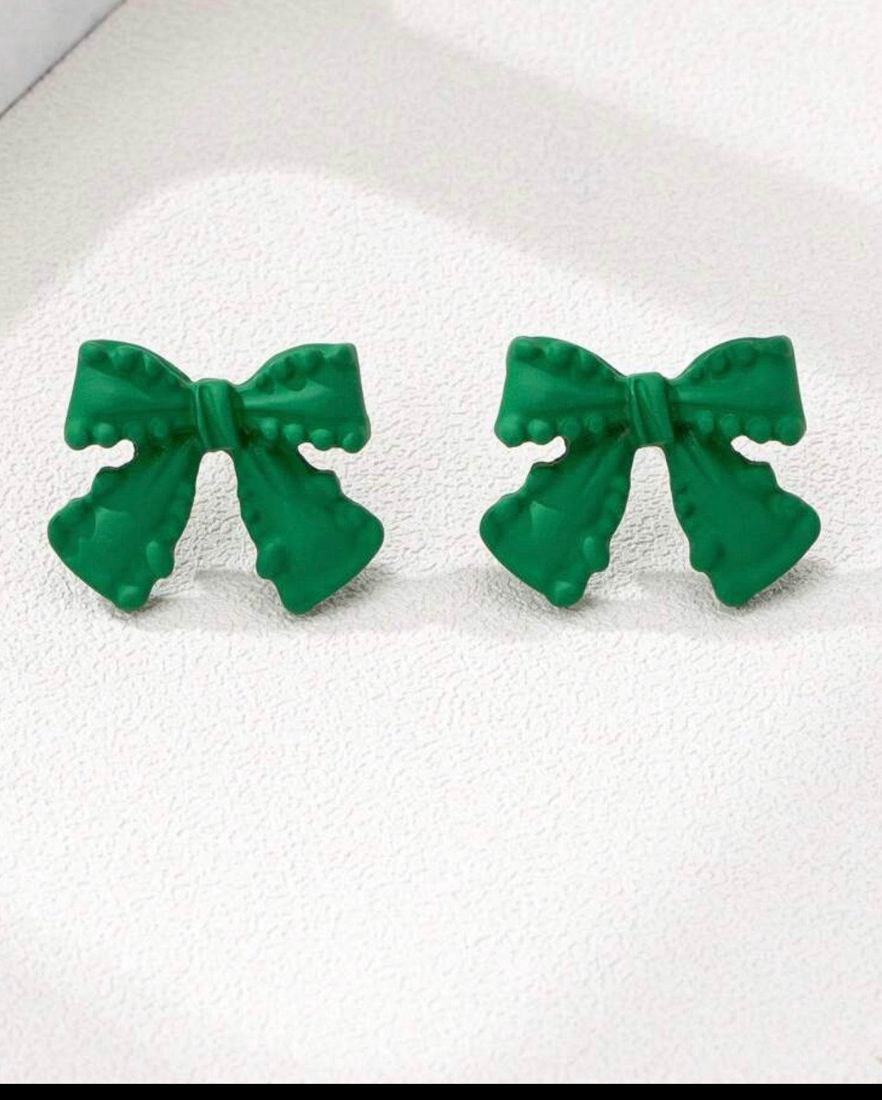 Green Bow Earrings