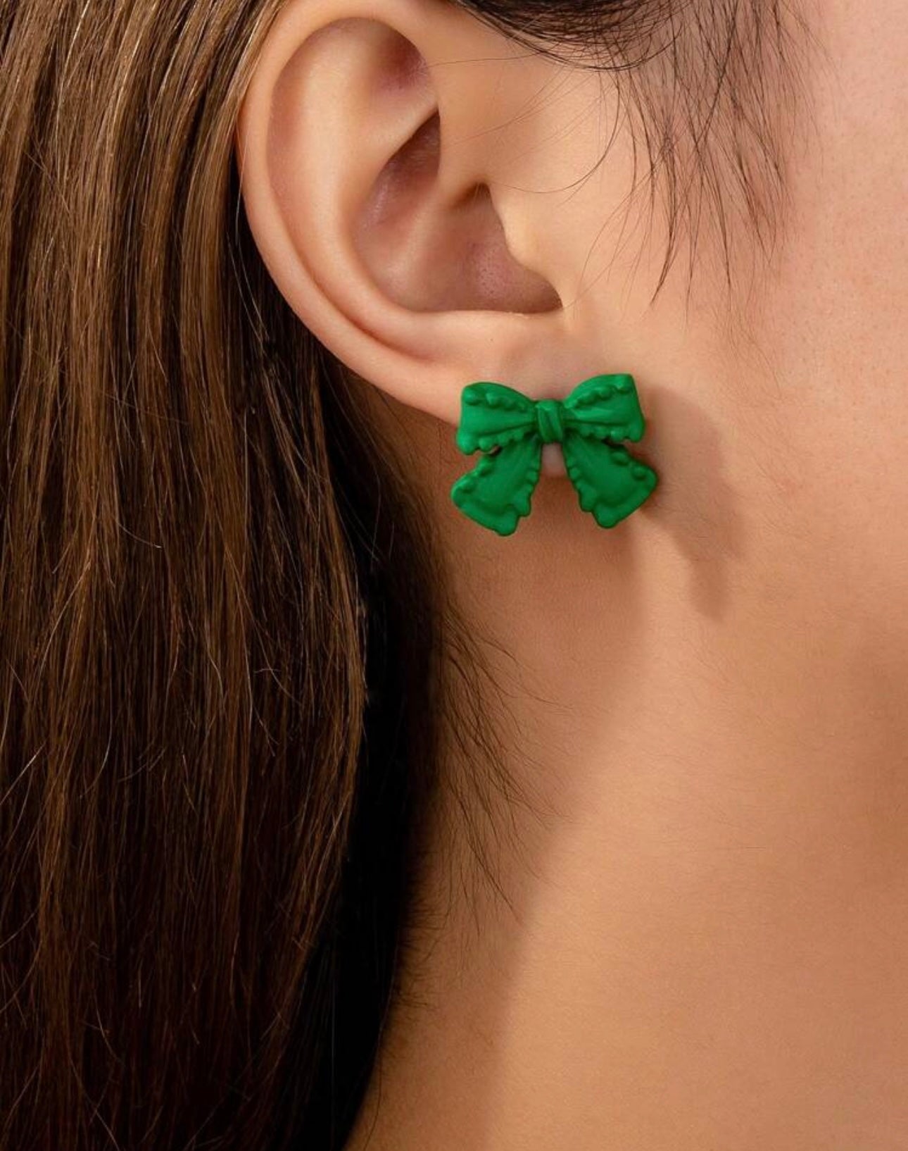 Green Bow Earrings