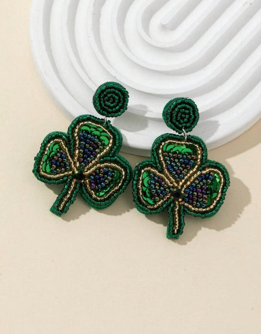 Green Glitter St. Patrick's Day Earrings