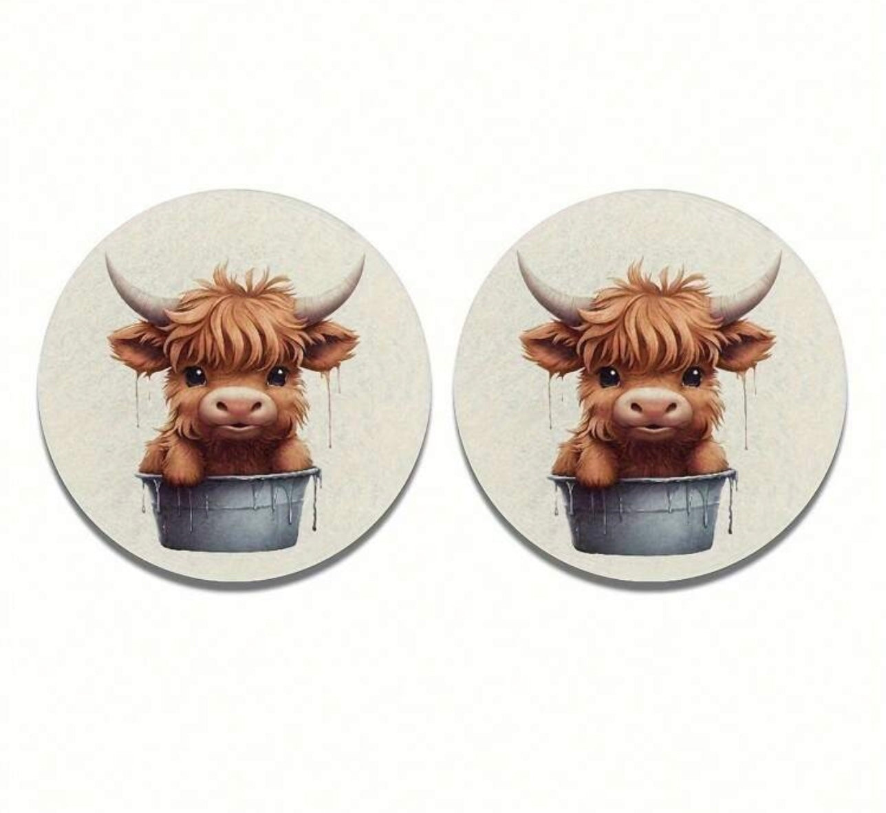 Highland Cow Car Coaster