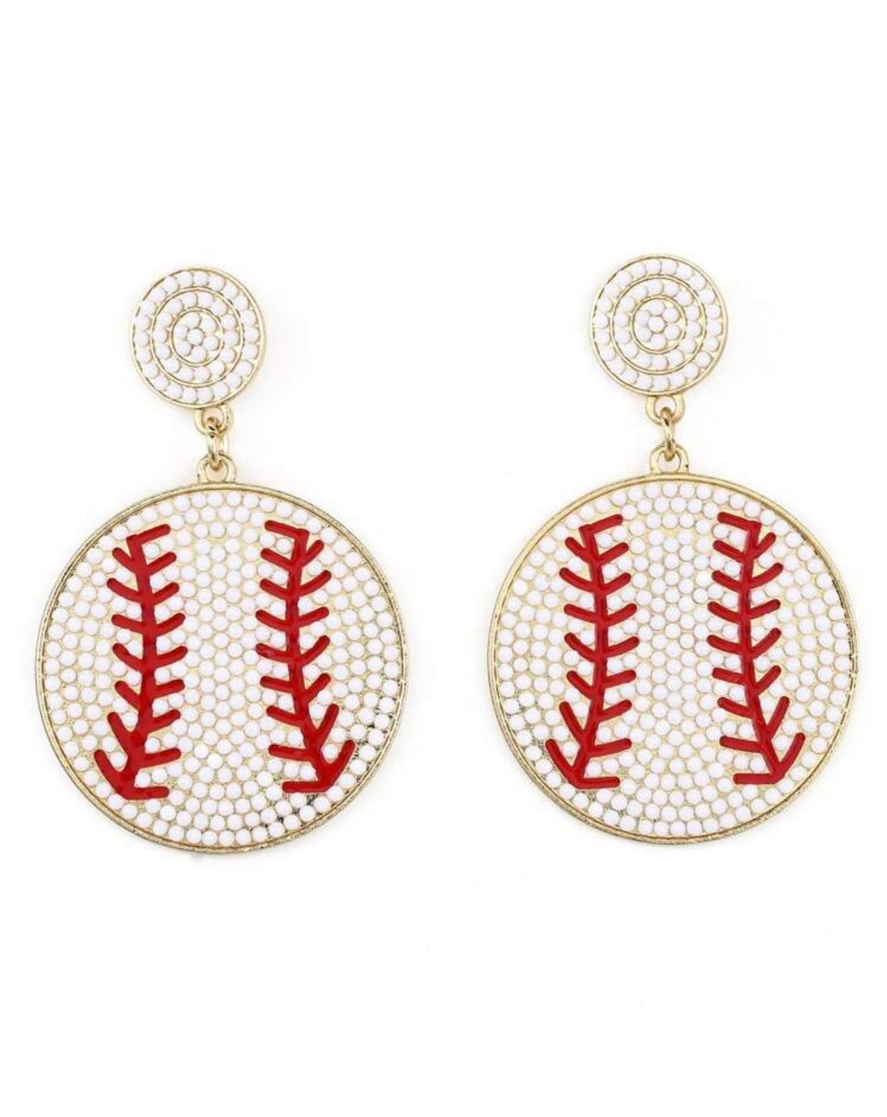Baseball Sea Bead Earrings