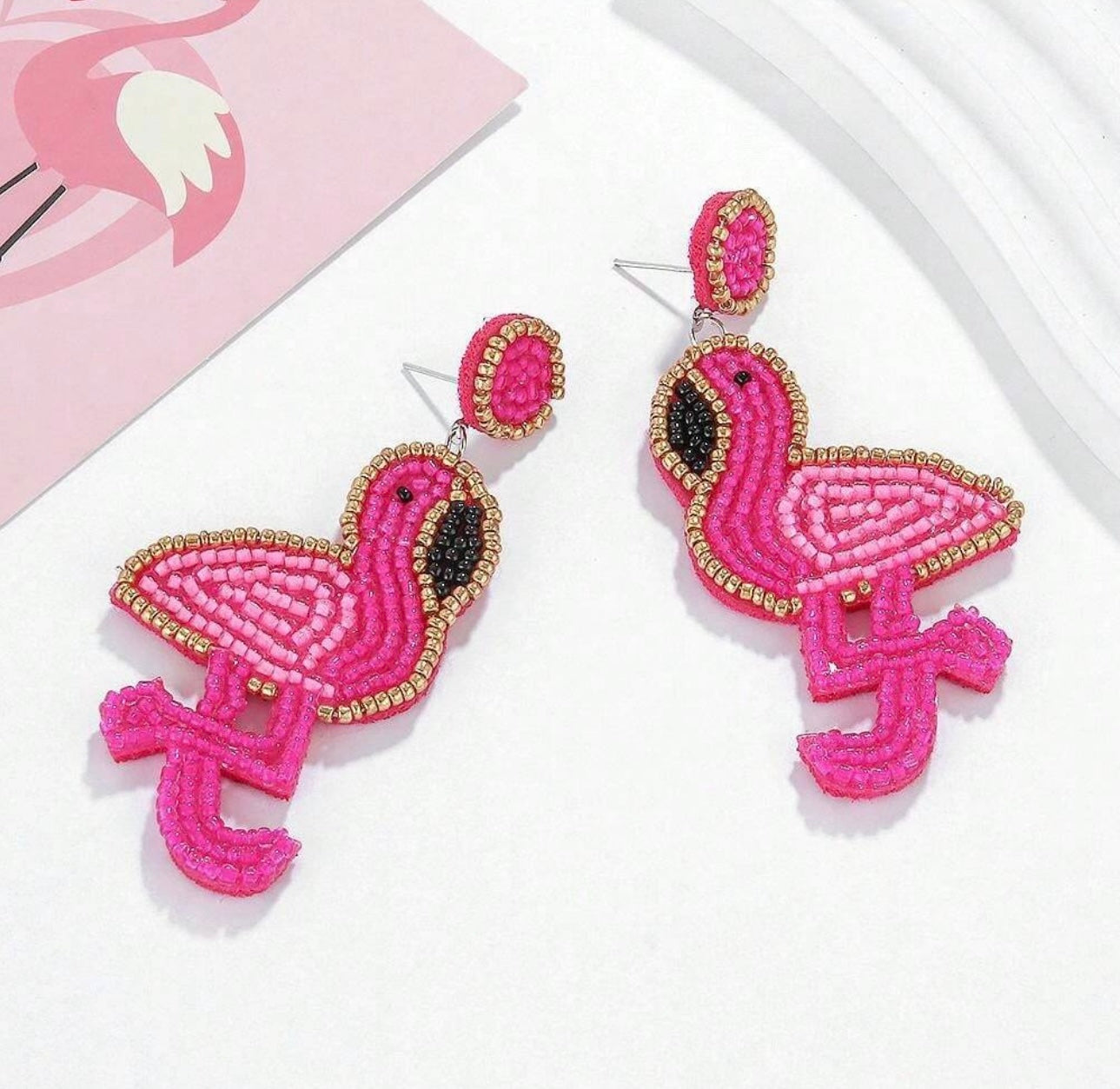 Flamingo Sea Bead Earrings