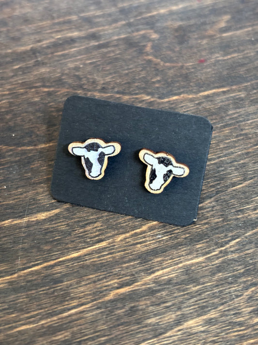 Cow Head Post Earrings