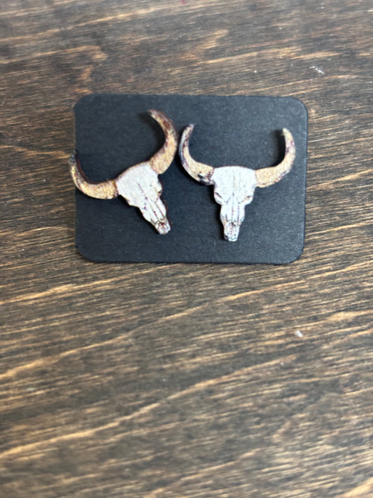 cow head  post earrings