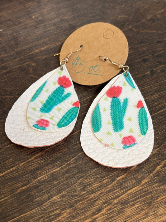 Colorful Teardrop Cactus Earrings