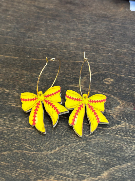 Softball Hoop Earrings