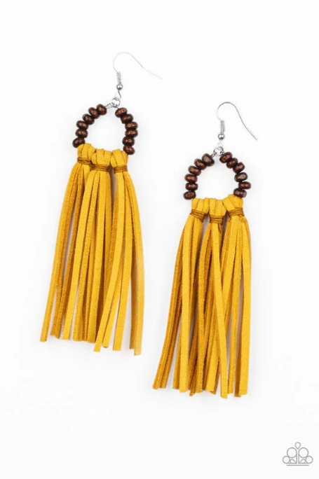 Easy To PerSUEDE - Yellow Earrings