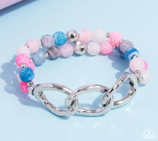 Hammered Haven - pink bracelet