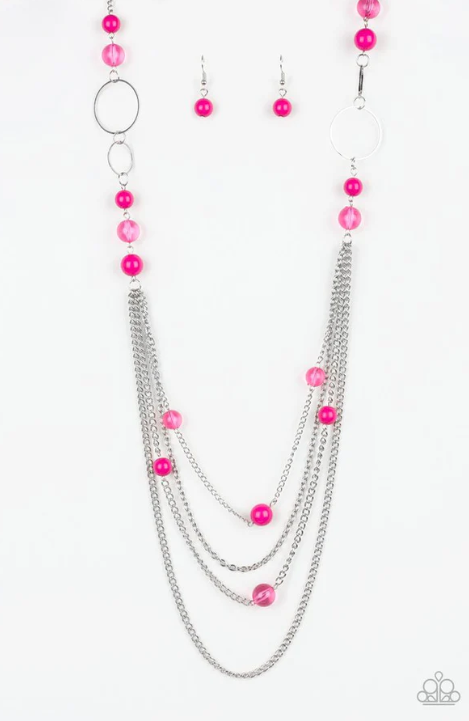 Necklace ~ Bubbly Bright - Pink