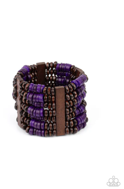 ♥ Vacay Vogue - Purple ♥  Wood Bracelet