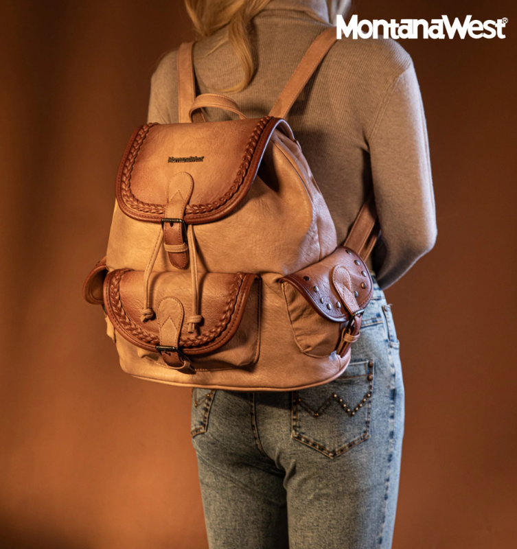 Montana West Stone Wash Backpack - Pink