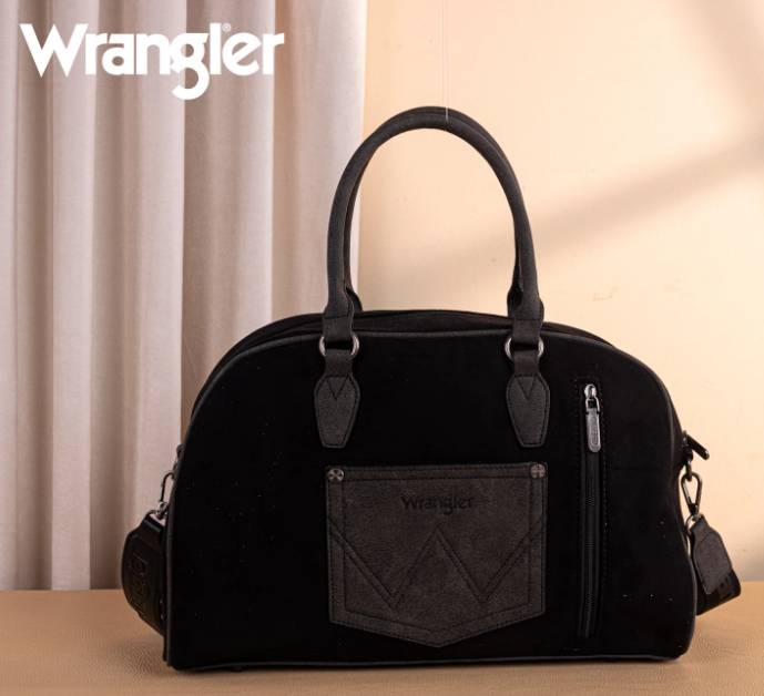 Wrangler Vintage Floral Printed Duffle Bag - Black