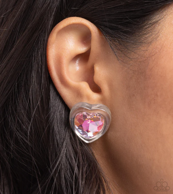 Heart-Pounding Haute - pink  earrings