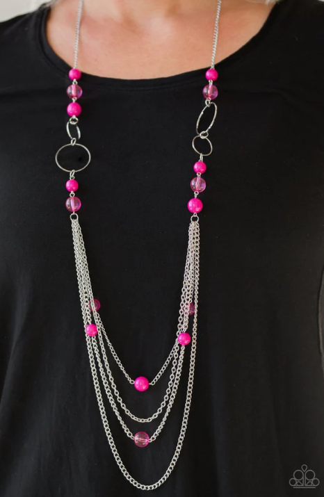 Necklace ~ Bubbly Bright - Pink