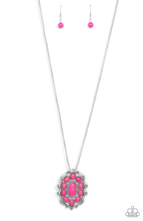 Necklace ~ Mojave Medallion - Pink