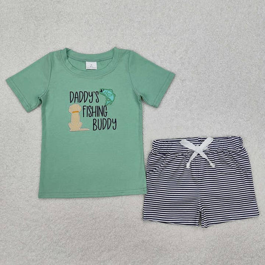 Baby Boys Daddy's Fishing Buddy Tops Shorts Clothes Set
