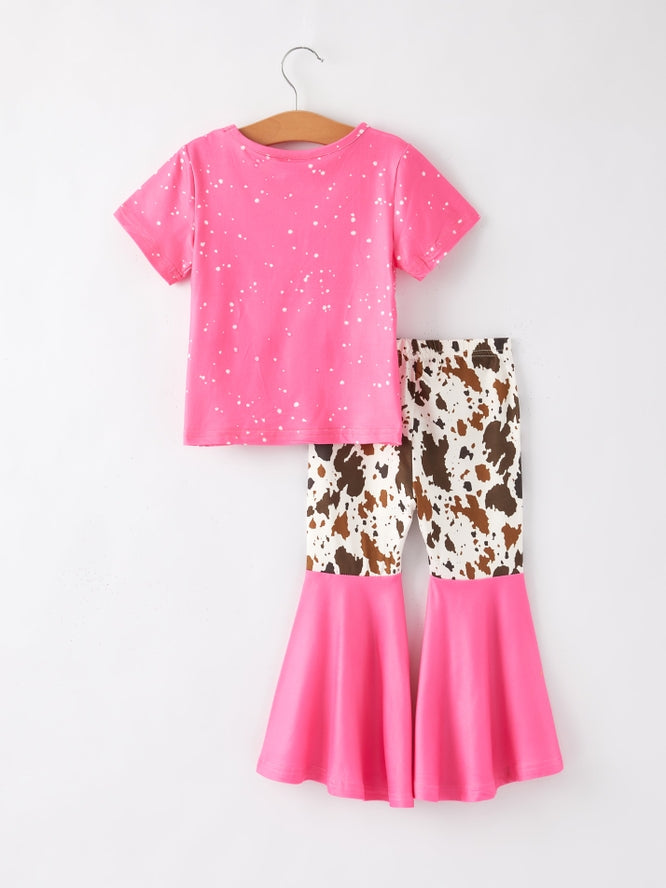 Girls Pink Western Flora Leopard Print