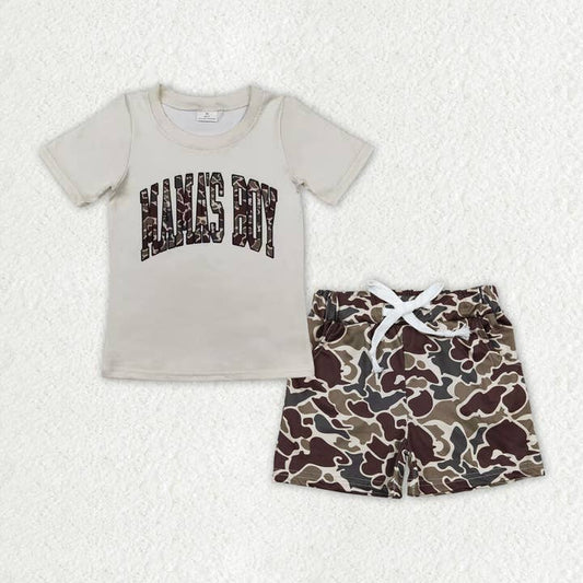Baby Camo Mama's Boy Top Hunting Summer Shorts Clothes Set